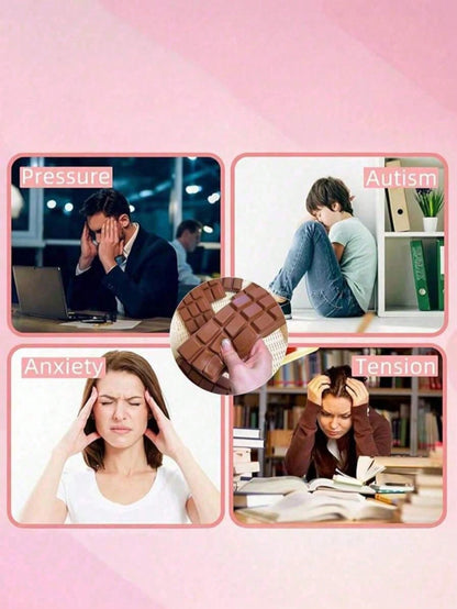 2pcs/1pc Realistic Chocolate Stress Relief Squeeze Toy, Squeeze And Play To Relieve Stress, Adult Desktop Stress Relief Squeeze Toy, Chocolate Shaped Birthday Party Gift And Surprise Gift, Perfect Gif