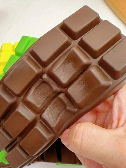 2pcs/1pc Realistic Chocolate Stress Relief Squeeze Toy, Squeeze And Play To Relieve Stress, Adult Desktop Stress Relief Squeeze Toy, Chocolate Shaped Birthday Party Gift And Surprise Gift, Perfect Gif