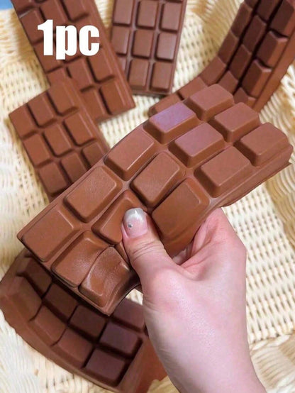 2pcs/1pc Realistic Chocolate Stress Relief Squeeze Toy, Squeeze And Play To Relieve Stress, Adult Desktop Stress Relief Squeeze Toy, Chocolate Shaped Birthday Party Gift And Surprise Gift, Perfect Gif