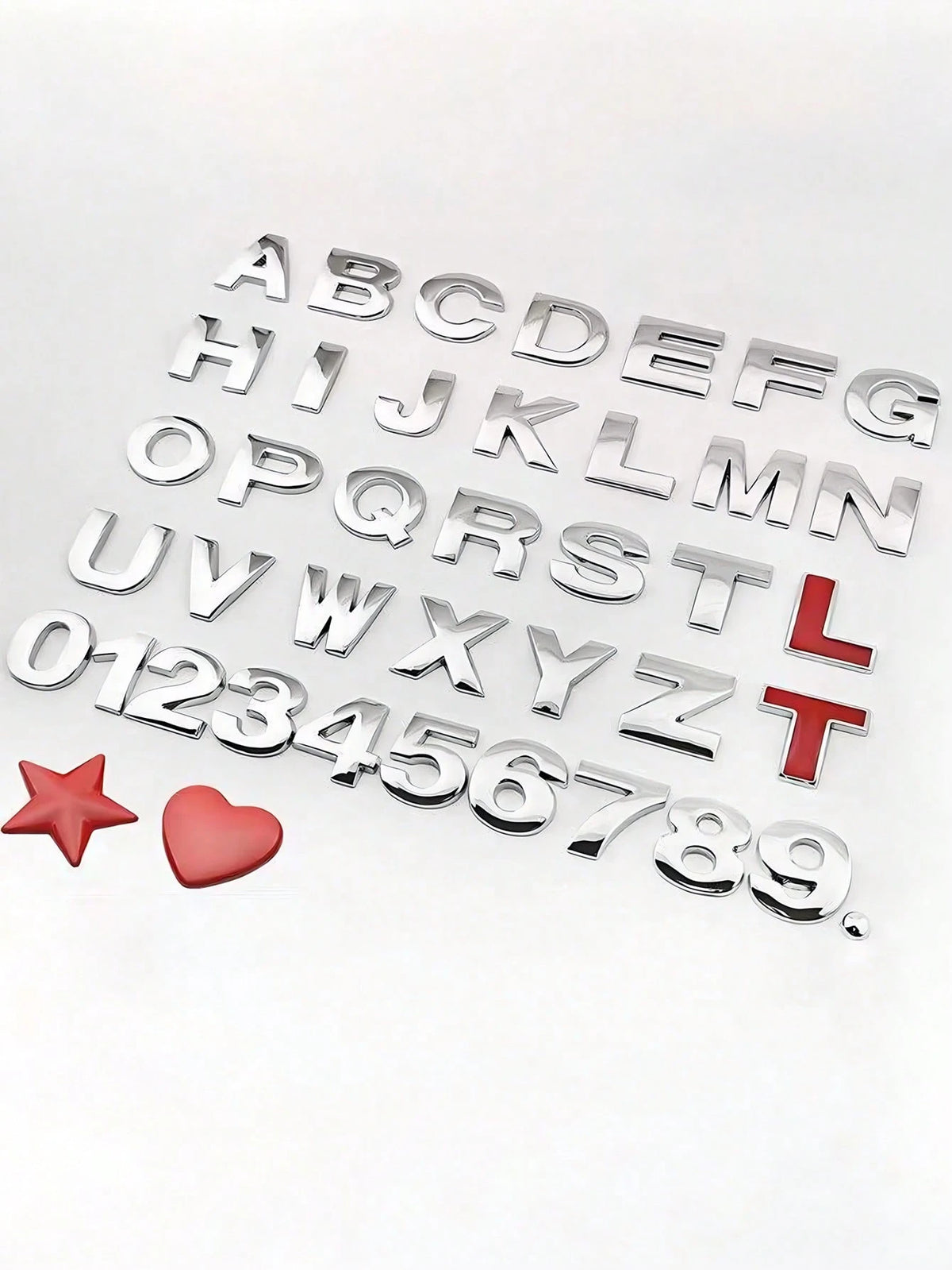 2Pcs 3D Metal Car Letter And Number Decals- DIY Customizable Letter And Number Logo For Vehicle Styling, Zinc Alloy Construction Ensures Longevity And Durability, Perfect For Personalizing The Rear