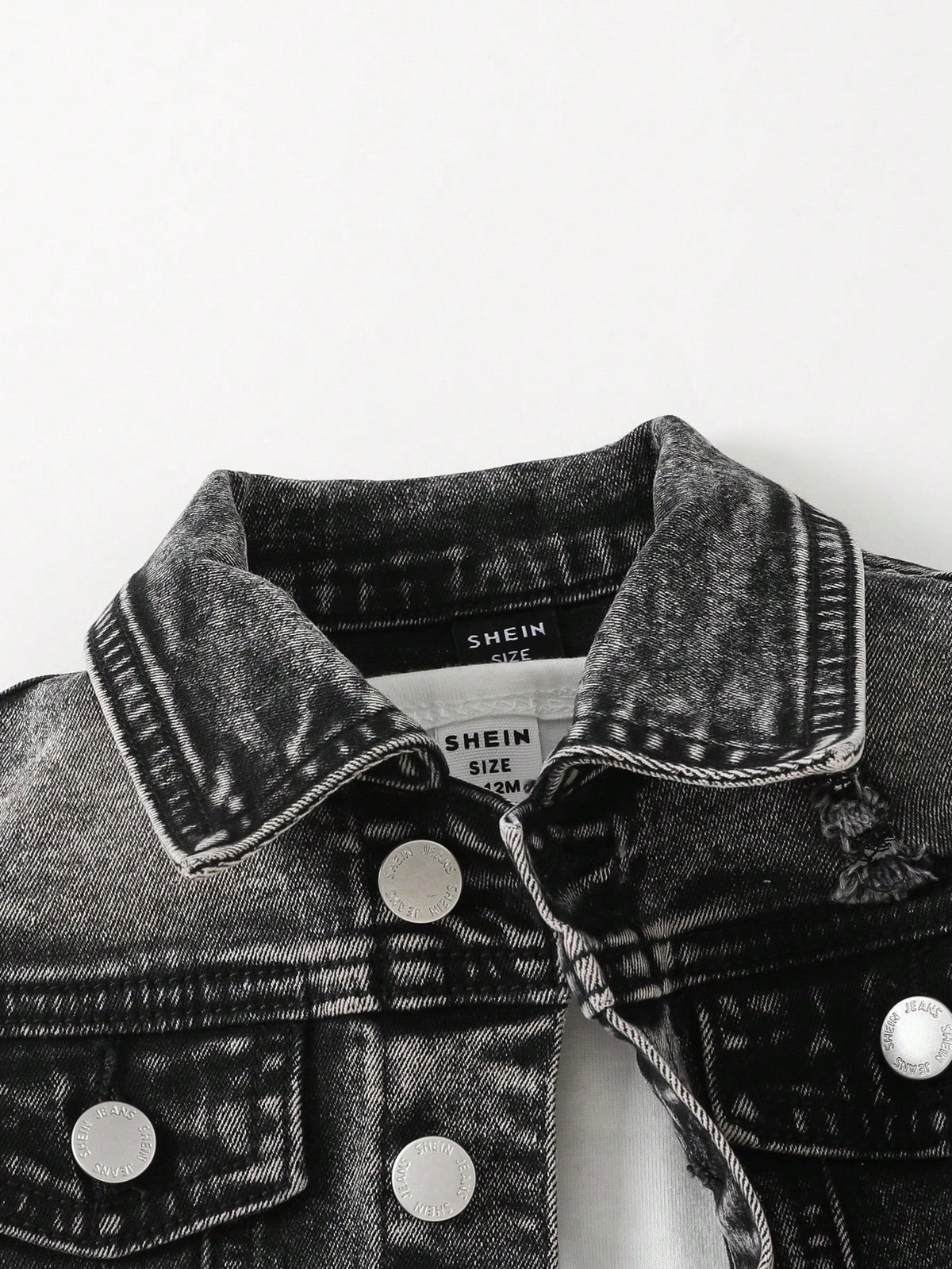 2pcs Baby/Toddler Boys Distressed Urban Street Black Denim Ripped Frayed Jacket And Elastic Skinny Pants Jeans Set Fall Winter,For Boys Fall/Winter Dailywear Outfits,Boys Streetwear Outfits,Boys