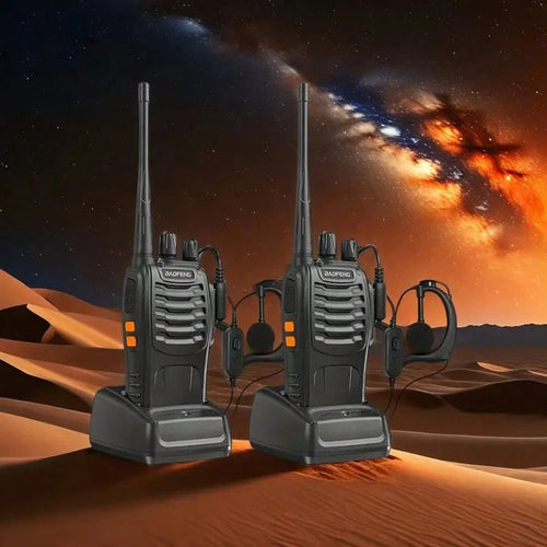 2pcs BF 888S Amateur Radio Handheld Two Way Radio, UHF Portable Walkie Talkies, 3, 7V For Adults, Hiking Biking Camping
