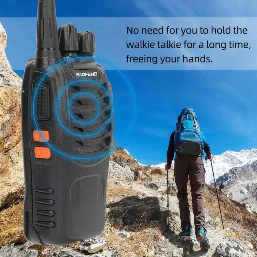 2pcs BF 888S Amateur Radio Handheld Two Way Radio, UHF Portable Walkie Talkies, 3, 7V For Adults, Hiking Biking Camping