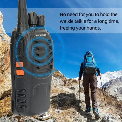 2pcs BF 888S Amateur Radio Handheld Two Way Radio, UHF Portable Walkie Talkies, 3, 7V For Adults, Hiking Biking Camping