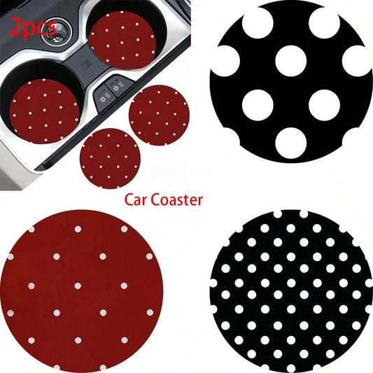 2pcs Car Cup Holder Coasters, Anti-Slip Shockproof Universal Fashion Car Coasters, Insert Interior Accessories, Party Gift