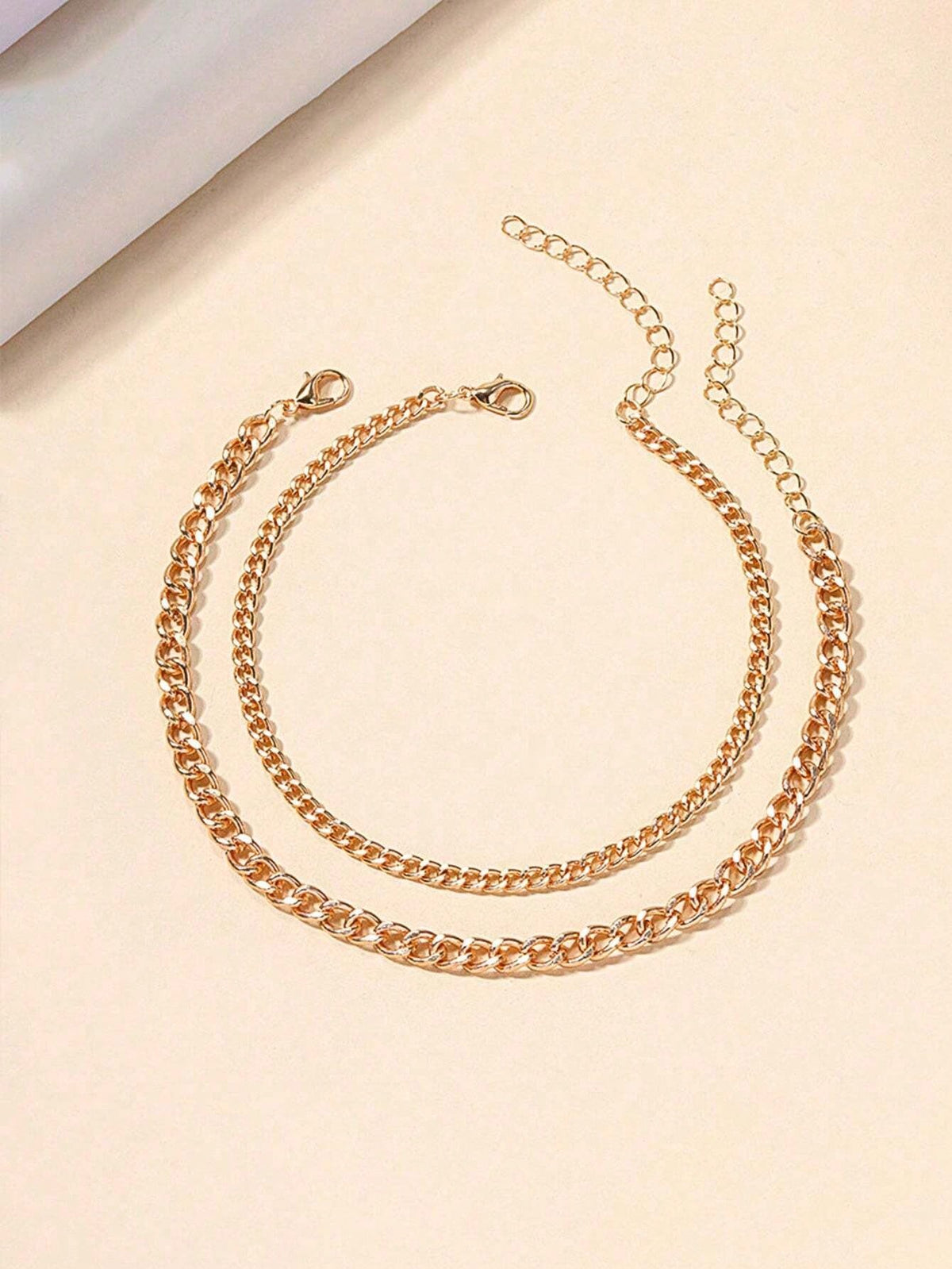 2pcs Gold Multi-Layer Chain Unique Design Anklet, Beach & Street Style, Suitable For Women's Daily Wear, Great Gift For Female Friends