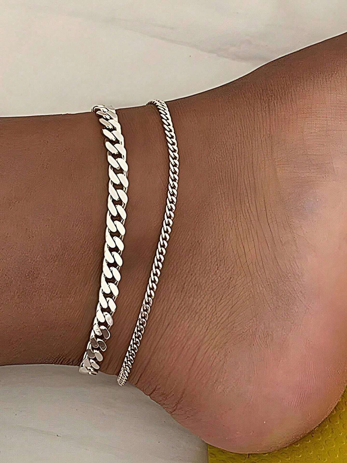 2pcs Gold Multi-Layer Chain Unique Design Anklet, Beach & Street Style, Suitable For Women's Daily Wear, Great Gift For Female Friends