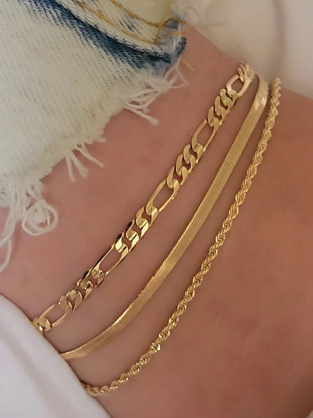 2pcs Gold Multi-Layer Chain Unique Design Anklet, Beach & Street Style, Suitable For Women's Daily Wear, Great Gift For Female Friends