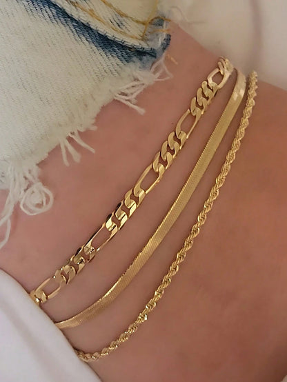2pcs Gold Multi-Layer Chain Unique Design Anklet, Beach & Street Style, Suitable For Women's Daily Wear, Great Gift For Female Friends