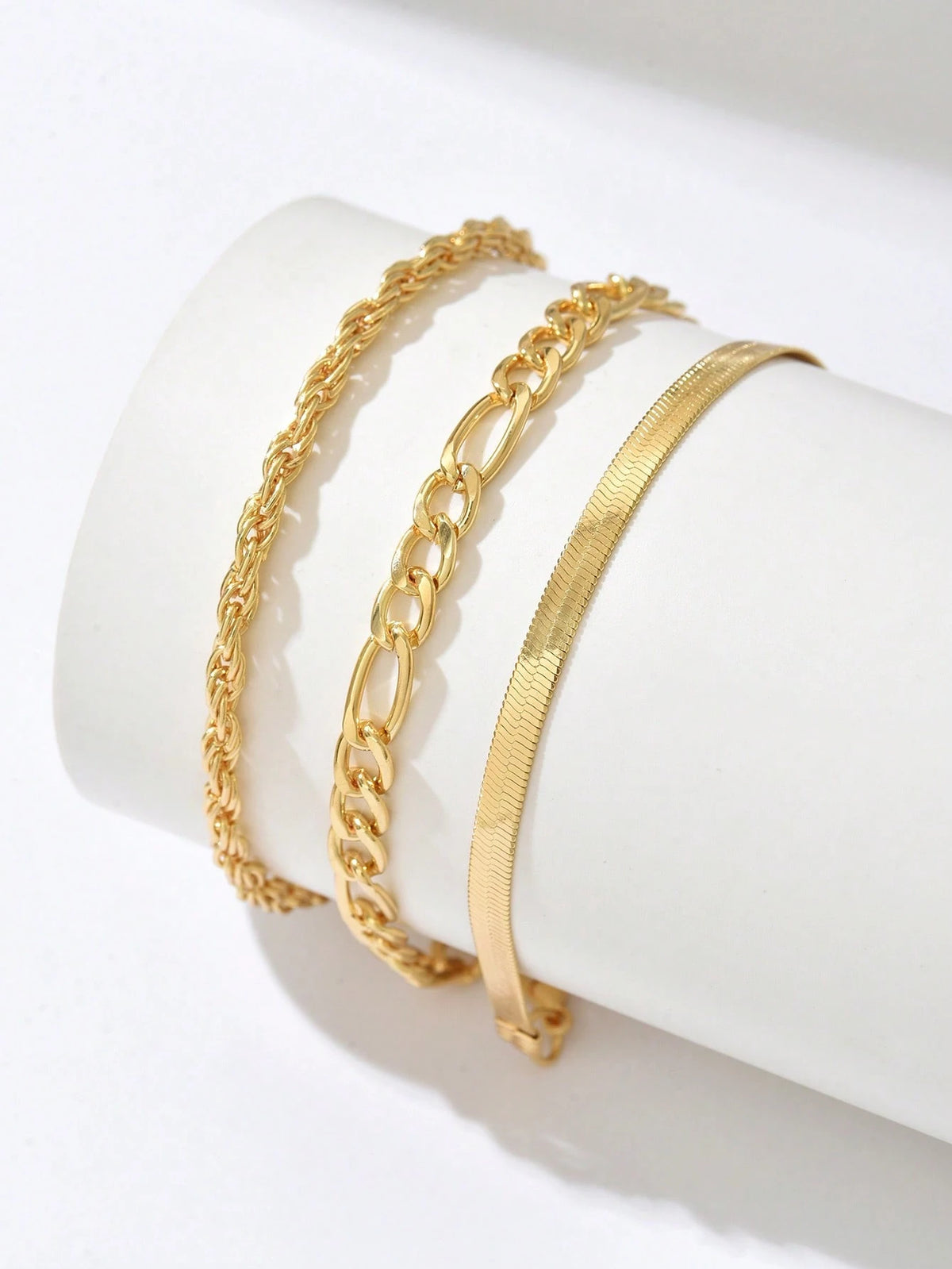2pcs Gold Multi-Layer Chain Unique Design Anklet, Beach & Street Style, Suitable For Women's Daily Wear, Great Gift For Female Friends