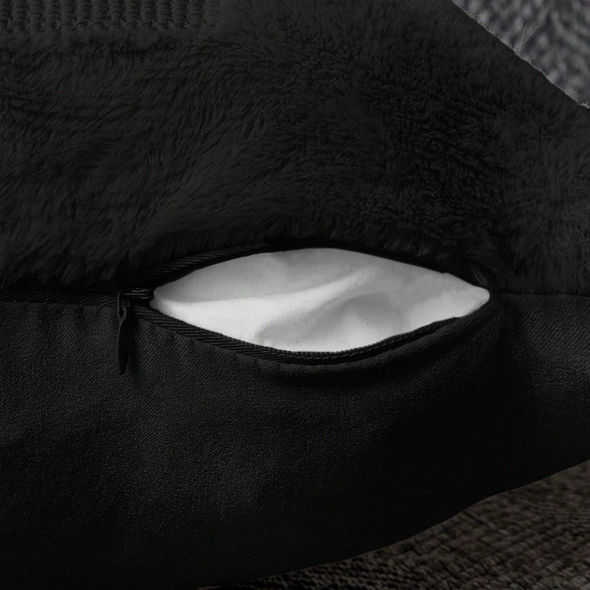 2Pcs Halloween Pillow Covers 18x18 Inch Black Eyes Beige Ghost Throw Pillow Cases Soft Plush Faux Fur Wool Couch Cushion Case For Chair Sofa Bedroom Living Room Home Decor