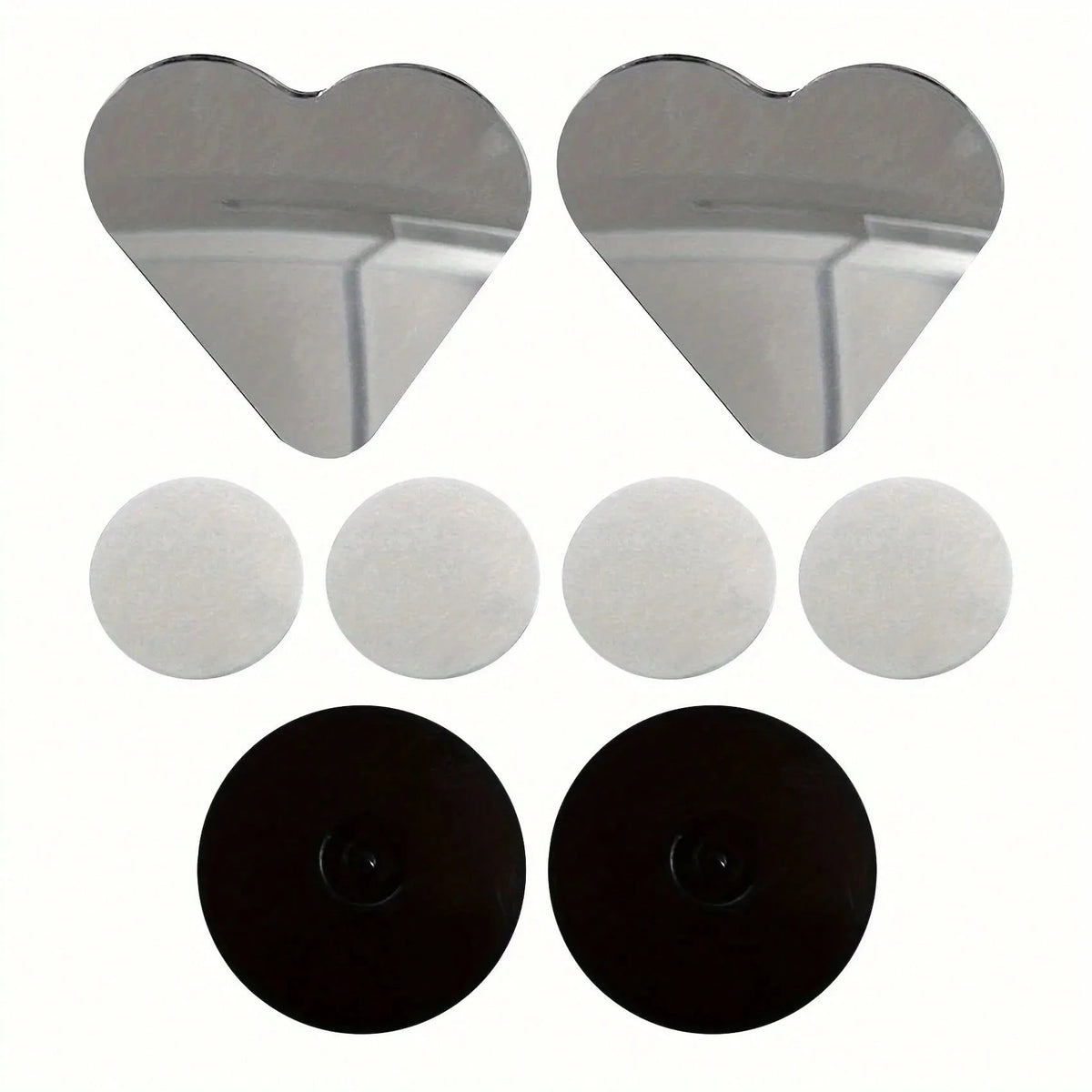 2Pcs Heart-Shaped Car Rearview Mirror Frameless Small Round Mirror Reversing HD Heart Large Field Of View Rearview Auxiliary Mirror