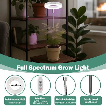2pcs, Indoor Full Spectrum Grow Light For Plants, Plant Grow Lights, Indoor Imitation Sun Grow Lamp Suitable For Indoor Plant Fleshy Flowers And Small Plants, Promote Plant Growth, Height And Brightne