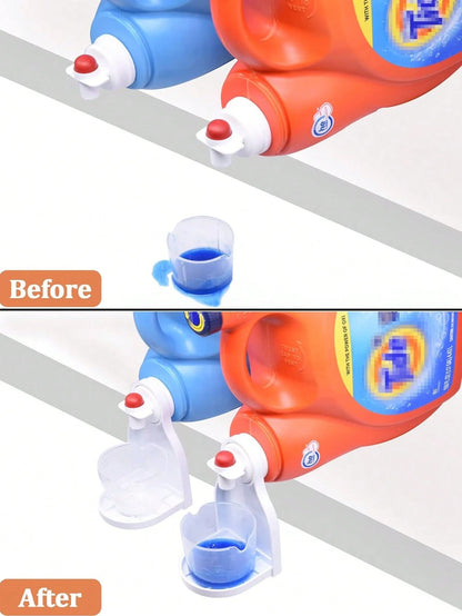 2pcs Laundry Detergent Dispenser Cup Holder| Detergent Drip Collector| Effortless Switch For Easy Use No More Spills/Mess| Bathroom Accessories Kitchen Home Supplies| Home Living Essentials Washin