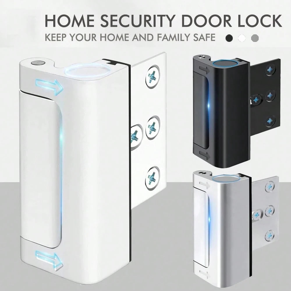 2pcs Security Door Reinforcement Locks, Door Reinforcement Lock With 3 Inch Stop Withstand 800 Lbs For Inward Swinging Door, Upgrade Night Lock To Defend Your Home Suitable For Occupational Work Indus