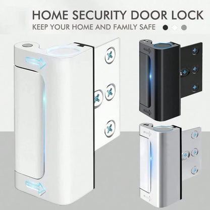 2pcs Security Door Reinforcement Locks, Door Reinforcement Lock With 3 Inch Stop Withstand 800 Lbs For Inward Swinging Door, Upgrade Night Lock To Defend Your Home Suitable For Occupational Work Indus
