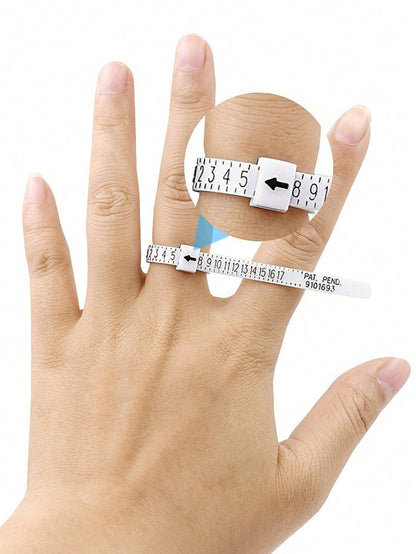 2pcs/Set Plastic Ring Measuring Ruler, Modern Ring Size Measuring For Home Tape Measure