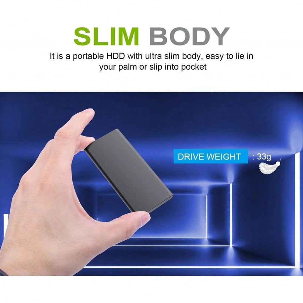 2TB High-Speed External Hard Drive Portable Ultra-High Speed, Simple Design