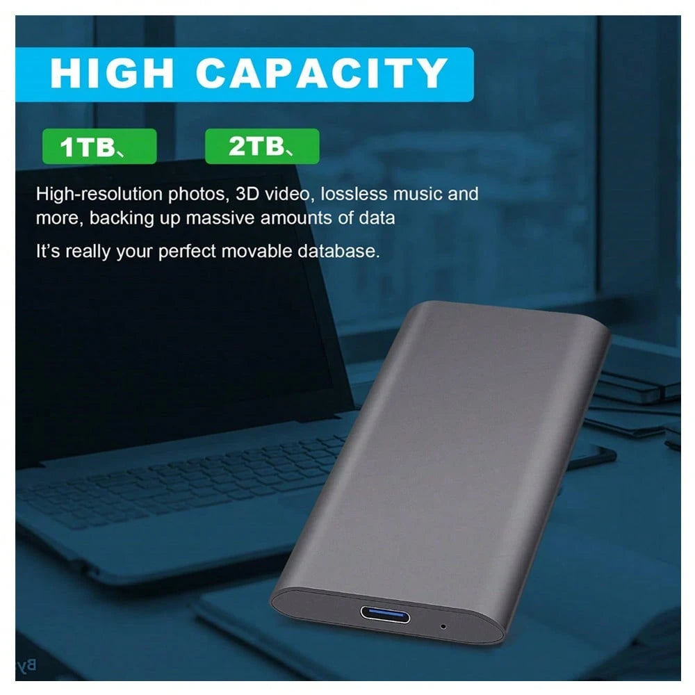 2TB High-Speed External Hard Drive Portable Ultra-High Speed, Simple Design