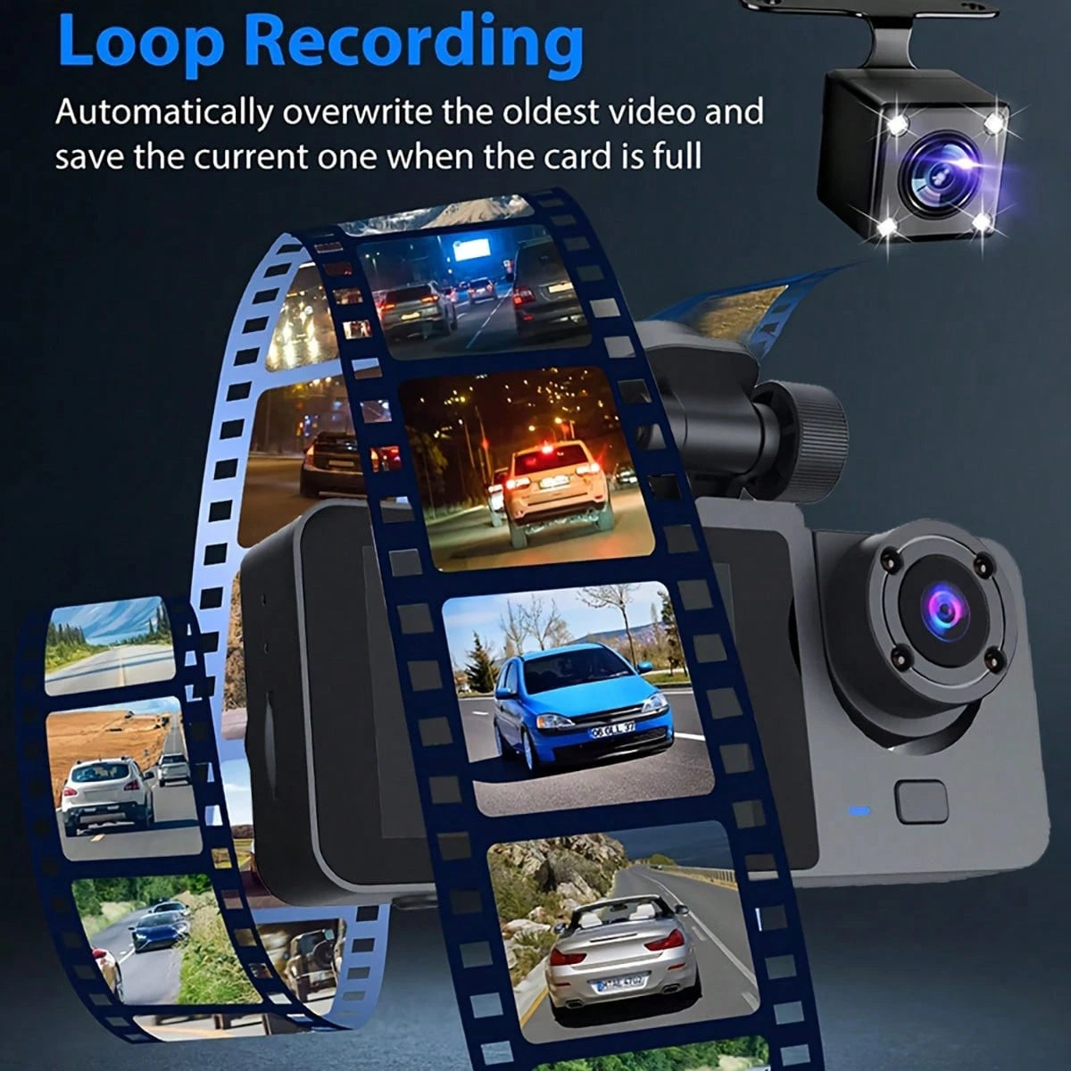 3-Channel 1080P Front And Rear Built-In Dash Cam, 3-Way Car Camera With 32GB Memory Card, Infrared Night Vision, 24/7 Parking Monitoring, G-Sensor, Loop Recording, Suitable For Cars And Trucks, 150mAh