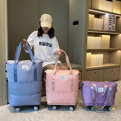 3-In-1 Foldable Travel Suitcase With A Detachable Rolling Carry-On Bag-Perfect For Business Trips, Moving, Vacations, And Picnics