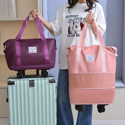 3-In-1 Foldable Travel Suitcase With A Detachable Rolling Carry-On Bag-Perfect For Business Trips, Moving, Vacations, And Picnics