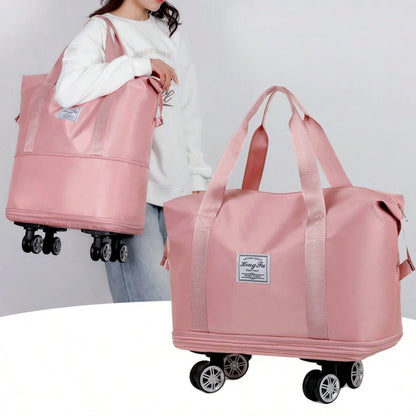 3-In-1 Foldable Travel Suitcase With A Detachable Rolling Carry-On Bag-Perfect For Business Trips, Moving, Vacations, And Picnics