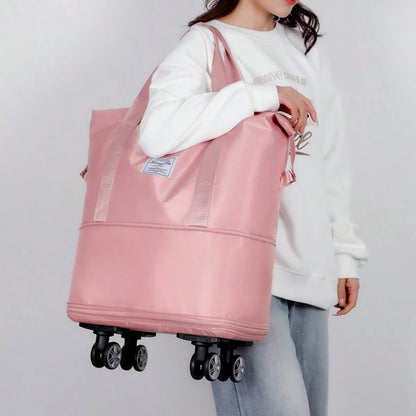 3-In-1 Foldable Travel Suitcase With A Detachable Rolling Carry-On Bag-Perfect For Business Trips, Moving, Vacations, And Picnics