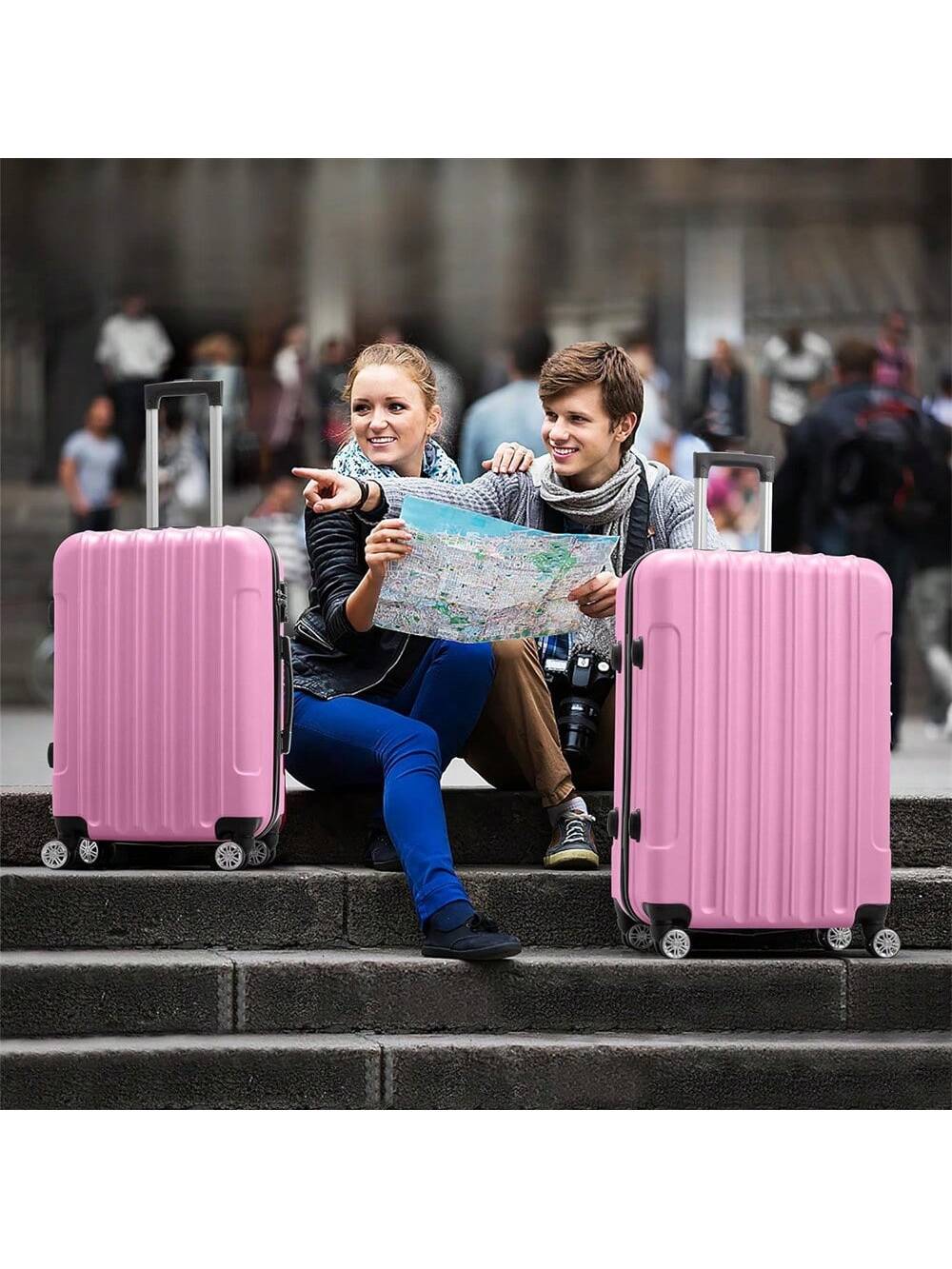 3-In-1 Multifunctional Large Capacity Traveling Storage Suitcase Luggage Pink