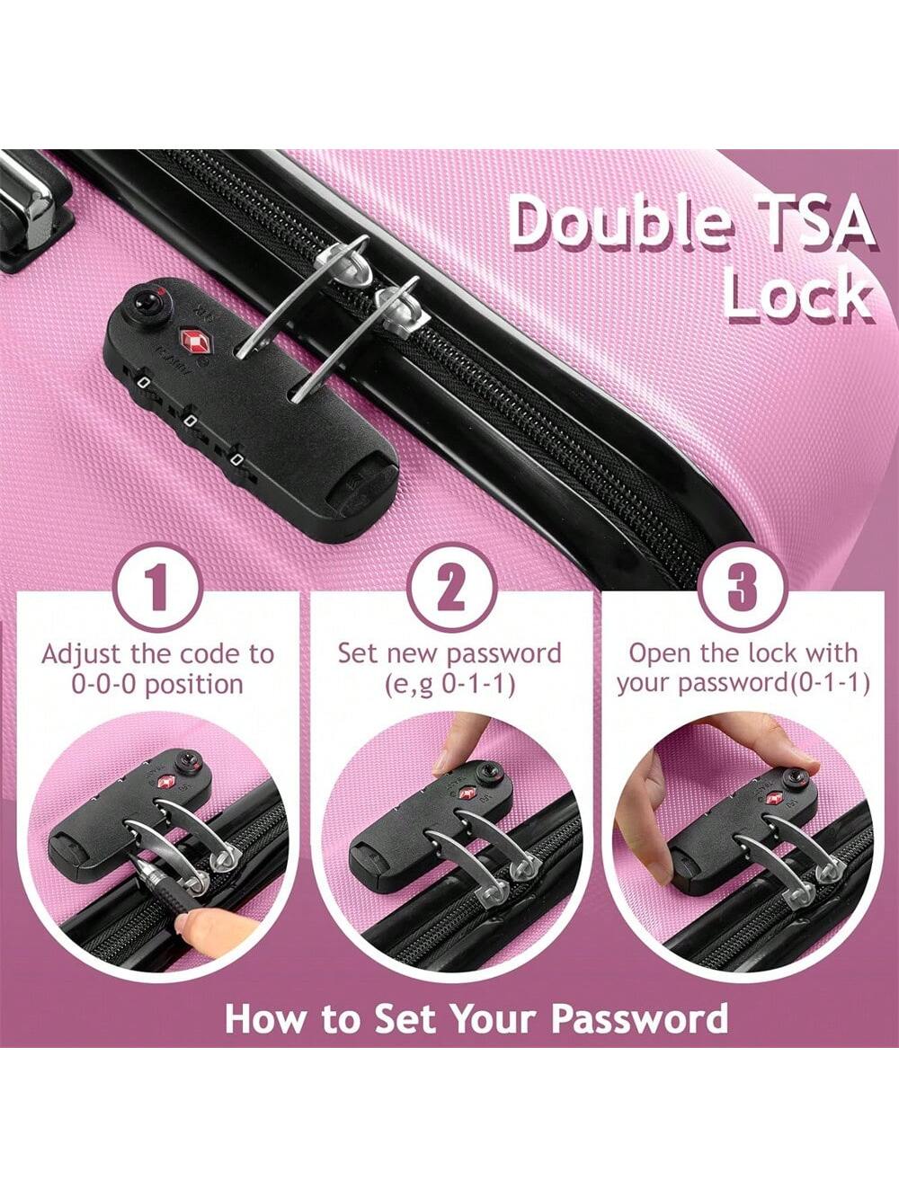 3-In-1 Multifunctional Large Capacity Traveling Storage Suitcase Luggage Pink