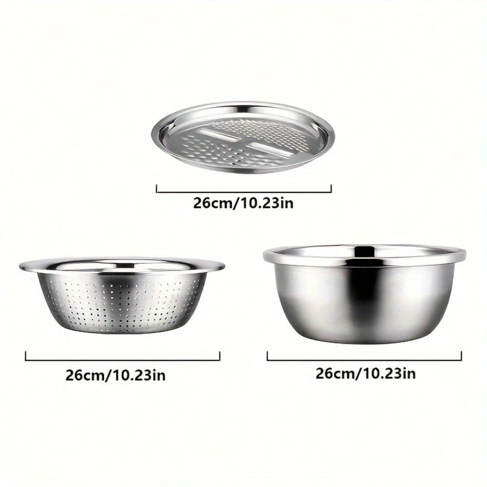 3 In 1 Vegetable Slicer And Chopper, Multi-Function Household Kitchen Washing Machine, Rice Washing Machine, Sieve, Drain, Vegetable Cutter- Essential Kitchen Supplies And Accessories For Home Cooks