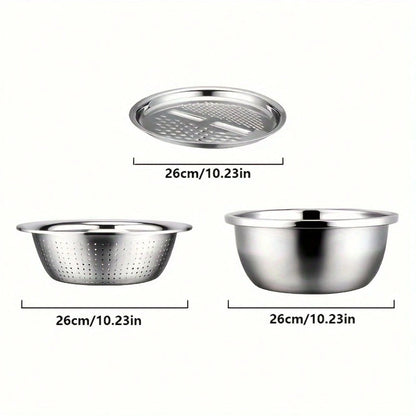 3 In 1 Vegetable Slicer And Chopper, Multi-Function Household Kitchen Washing Machine, Rice Washing Machine, Sieve, Drain, Vegetable Cutter- Essential Kitchen Supplies And Accessories For Home Cooks