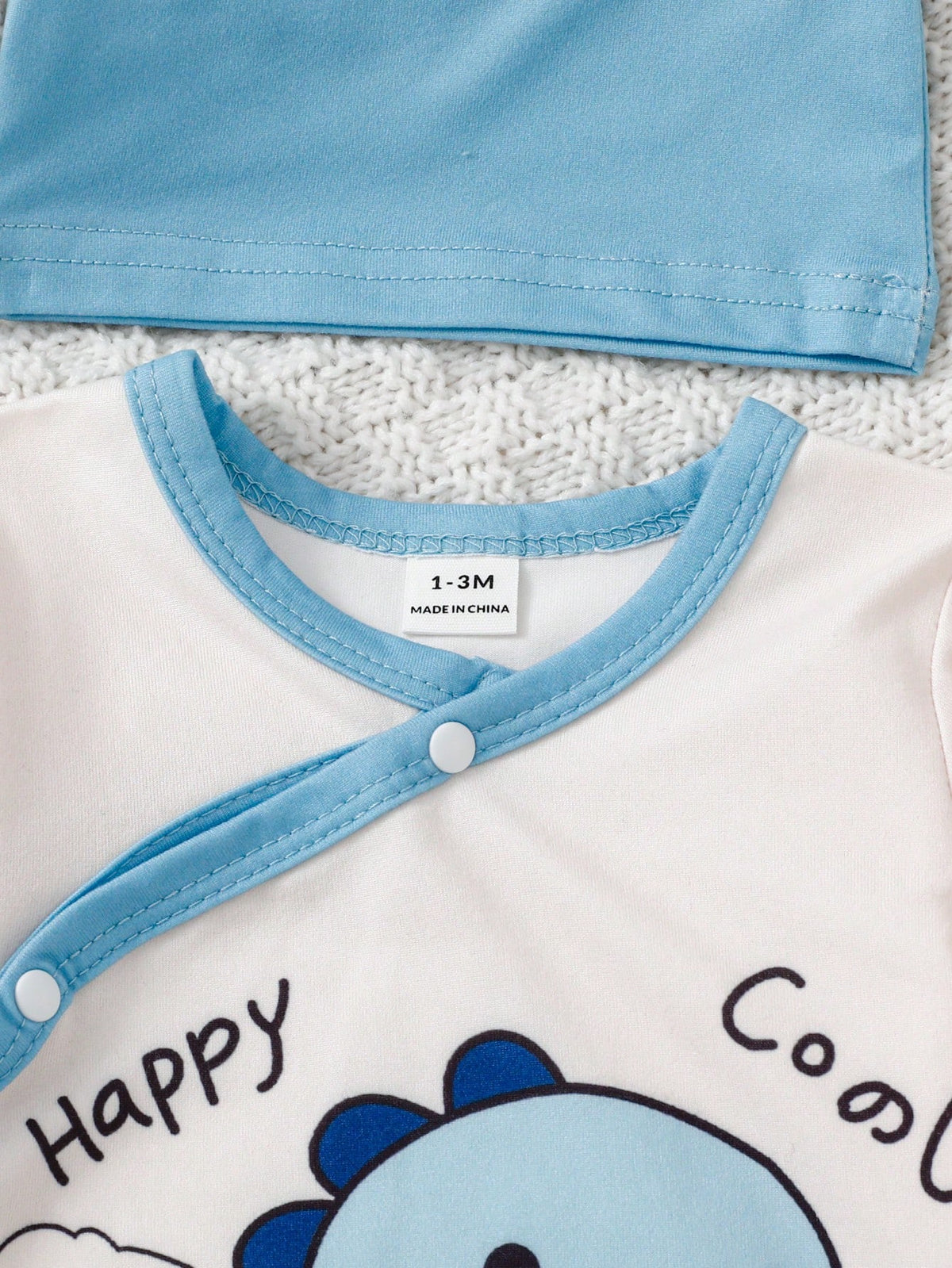 3 Pieces Newborn Knitted Comfortable Soft Long Sleeve Footed Jumpsuit & Hat & Bib, Cute Dinosaur Pattern, Best Gift For Newborns, Autumn Best Choice
