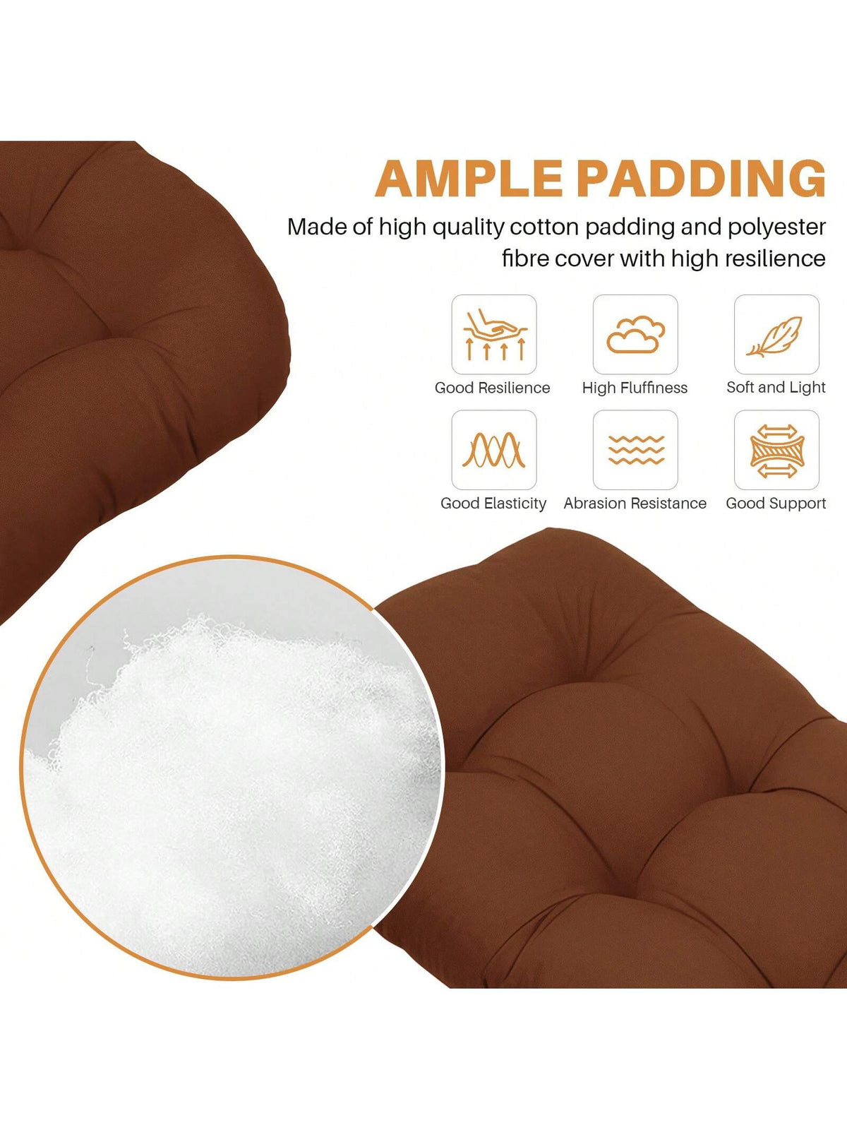 3 Pieces Wicker Chair Cushions Of Waterproof Tufted Outdoor Seat Cushions Set For Patio Furniture Sofa Settee Couch,1 Loveseat And 2 U-Shaped Cushions For Patio Furniture Chair Pads Yard