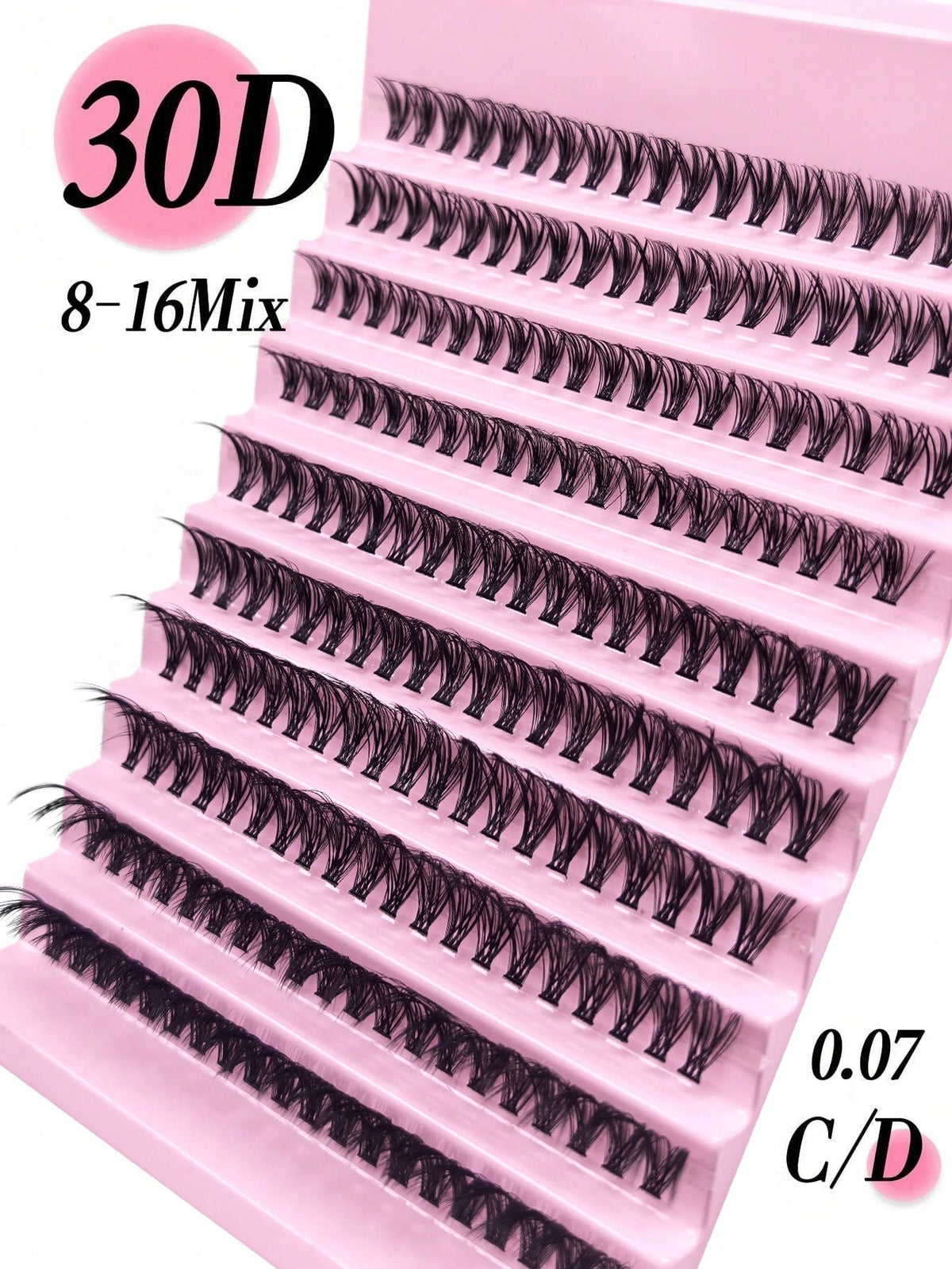 30D 80/140/200pcs 3D False Eyelashes 8-16mm Mixed Length 0.07C/D Curl 4/7/10 Rows Soft Natural Waterproof Lightweight Easy To Wear Suitable For Daily, Party Or Wedding Occasions Eyelash Clusters Bulk