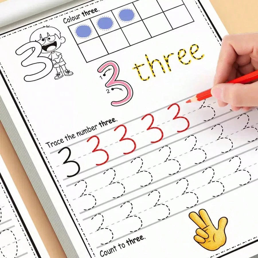 32-Page Calligraphy Practice Notebook, Learning To Write Numbers 0-30, Children/Preschool Practice Book