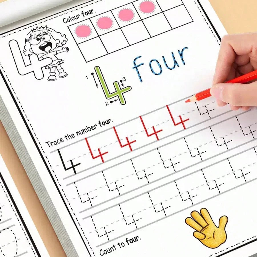 32-Page Calligraphy Practice Notebook, Learning To Write Numbers 0-30, Children/Preschool Practice Book