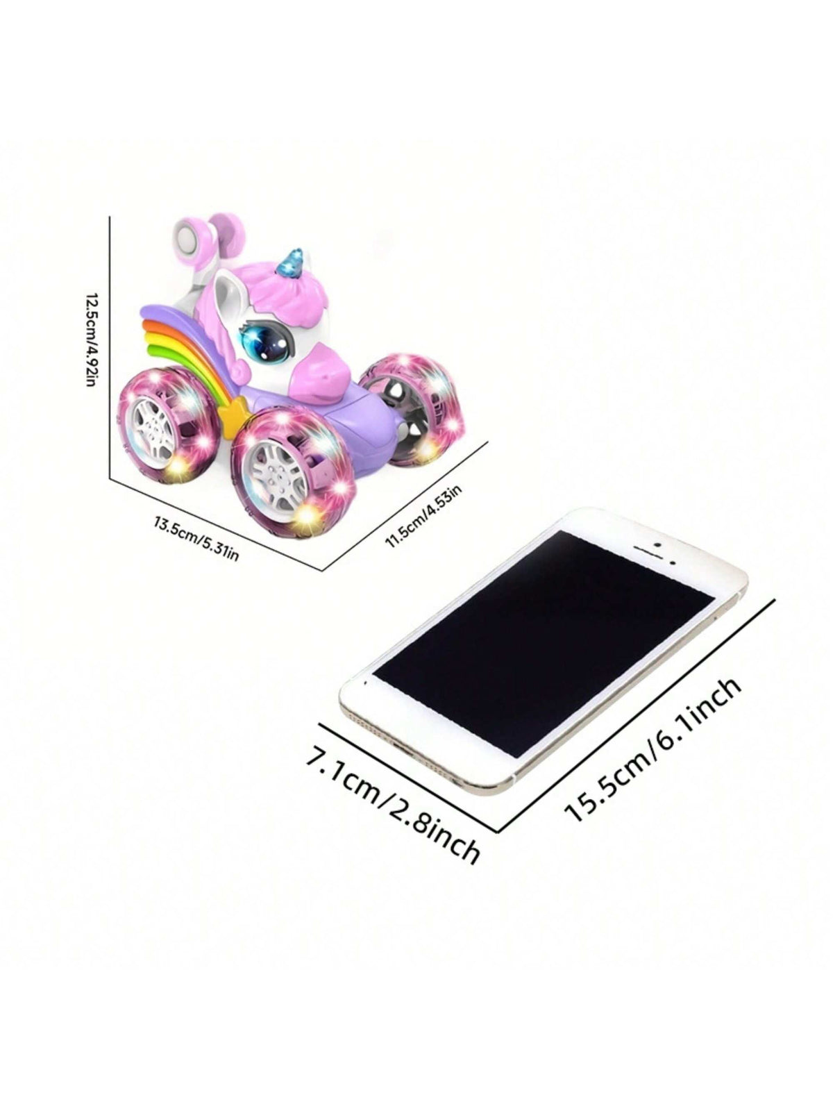 360° Unicorn Small Remote Control Stunt Car, 4WD Stunt Spin Remote Control Car, Double-Sided Remote Control Car With LED Lights, 2.4GHz Electric Toy Car, Christmas Birthday New Year Gifts, Back To Sch