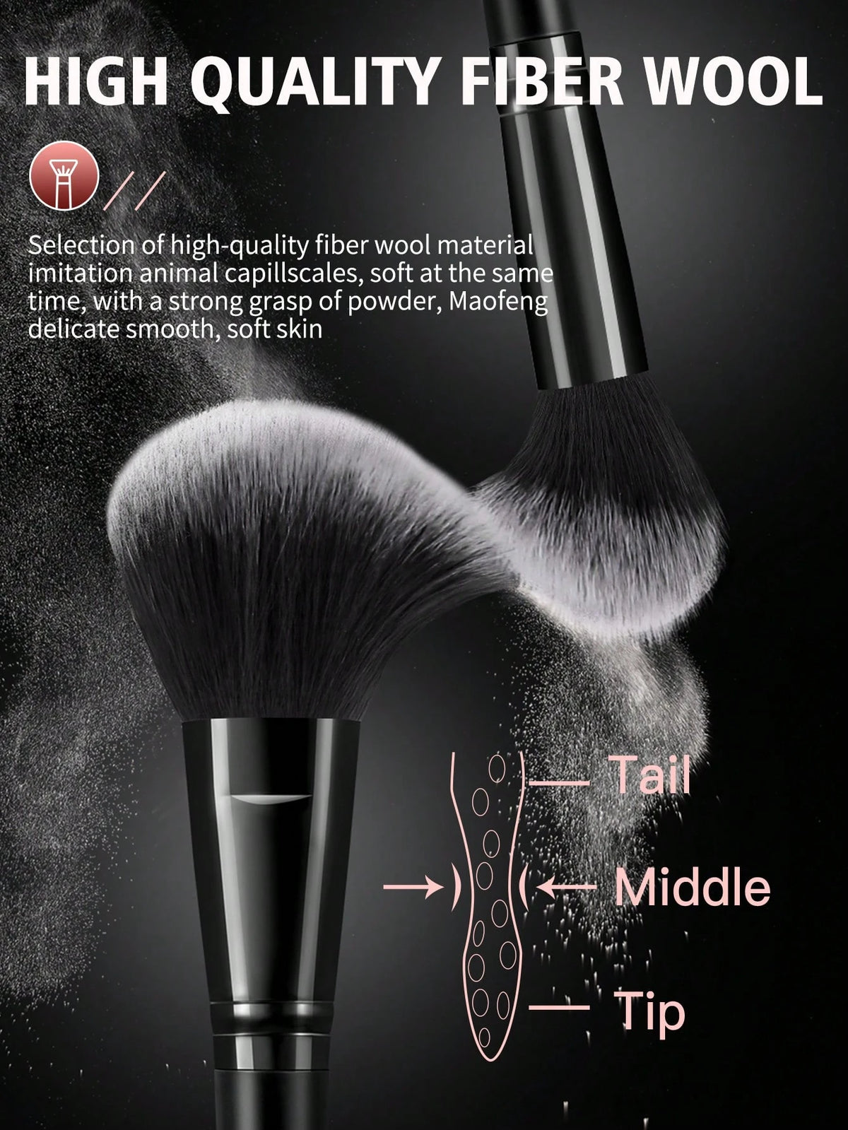 38pcs Makeup Brush Set, Including: 25pcs Makeup Brushes + 3pcs Makeup Sponges + 3pcs Mini Makeup Sponges + 3pcs Makeup Powder Puffs + 3pcs Mini Air Cushion Puffs + 1pc Makeup Brush Cleaning Tool
