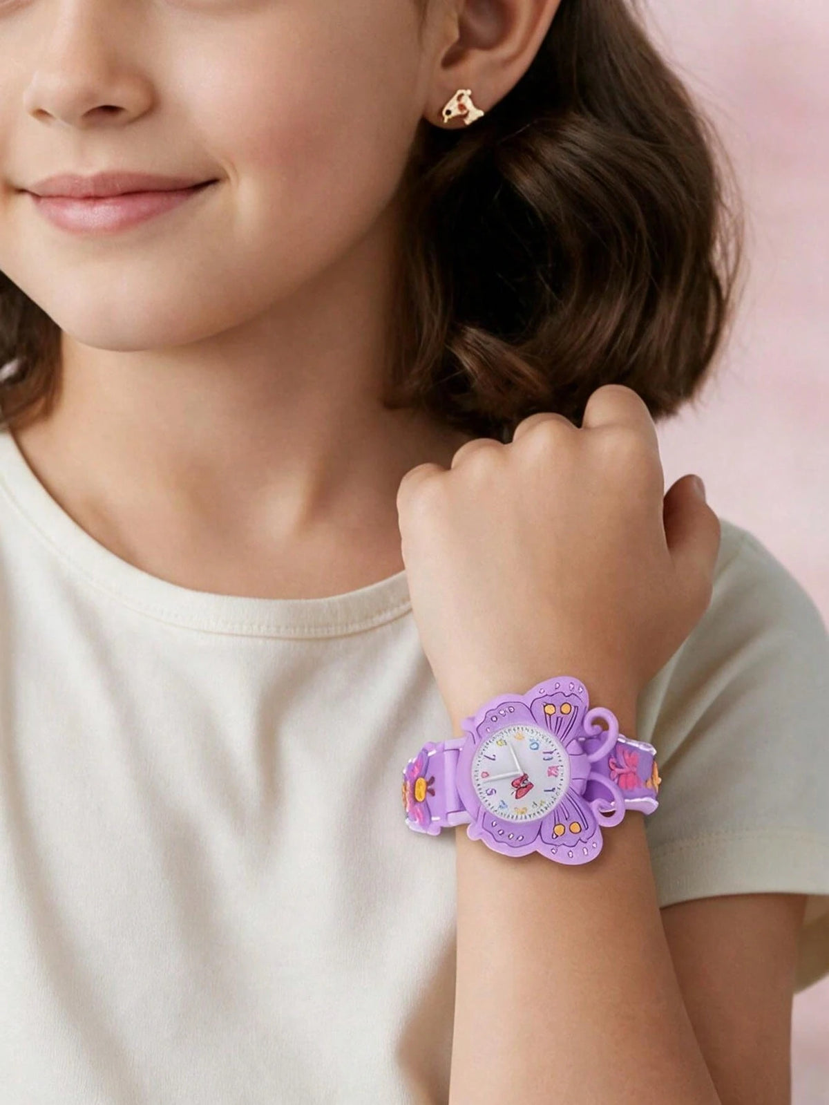 3D Soft Silicone Strap Butterfly Student Quartz Analog Wrist Watch, Creative Pattern Design For Girls, Gift