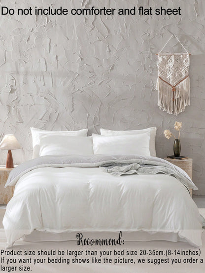 3pcs Polyester Duvet Cover Set (1 Duvet Cover + 2 Pillowcases, Comforter Not Included), Vintage Bicolor Design With Shiny Accents, Soft & Skin-Friendly, Suitable For Bedroom, All Seasons