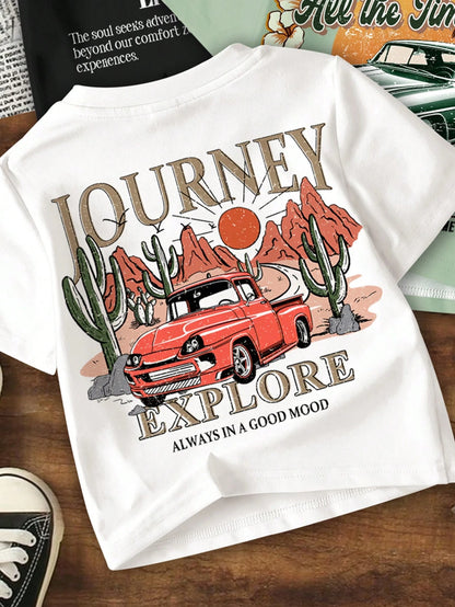 3pcs/Set Baby Boy Casual Minimalist All-Match Tee, Loose Comfortable Short Sleeve Round Neck T-Shirt, Suitable For Summer