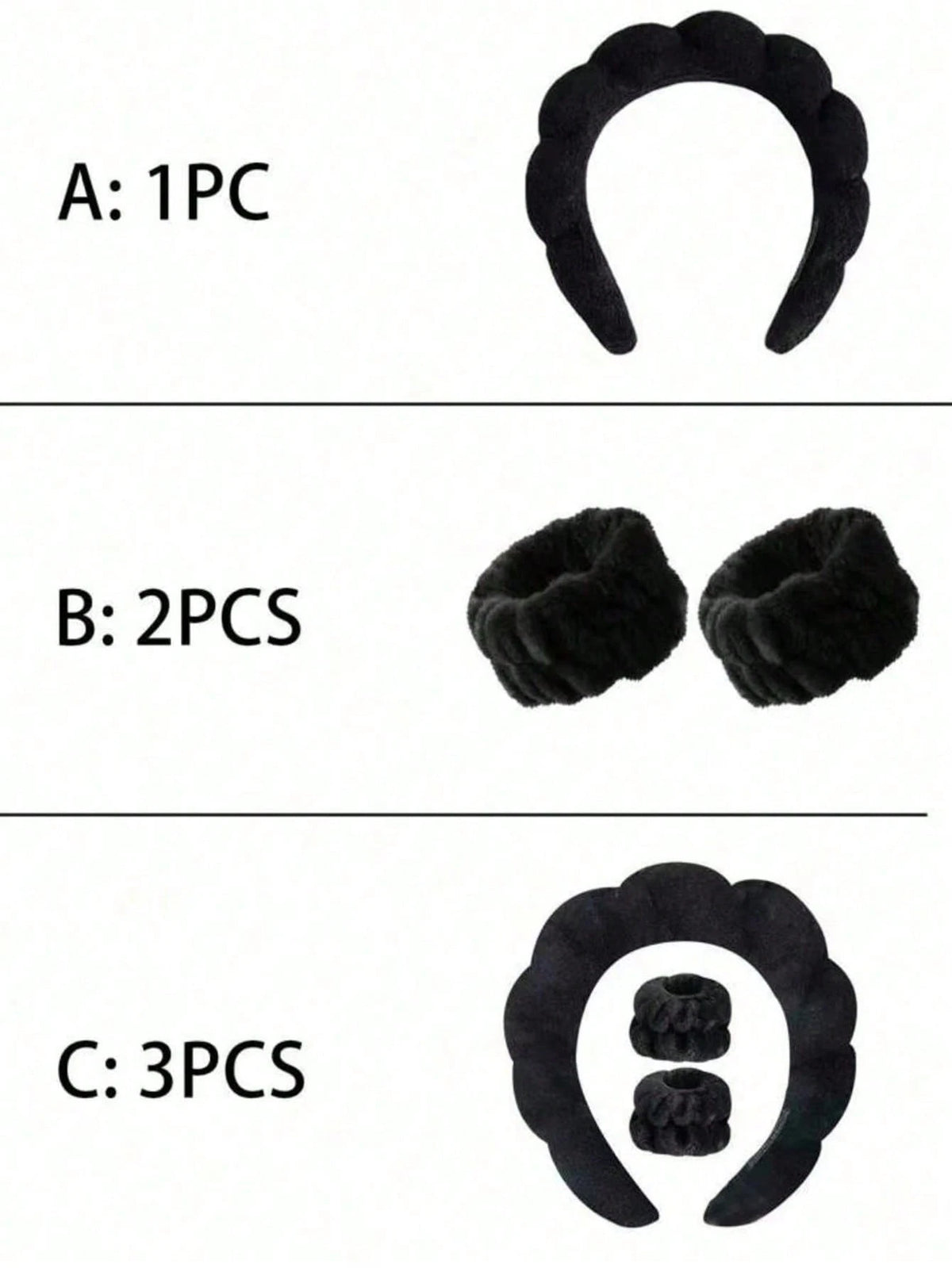 3pcs Solid Bath Headband & Bath Wrist Band Set Home Bathroom Decor Fall Decor Back To School Hair Accessories