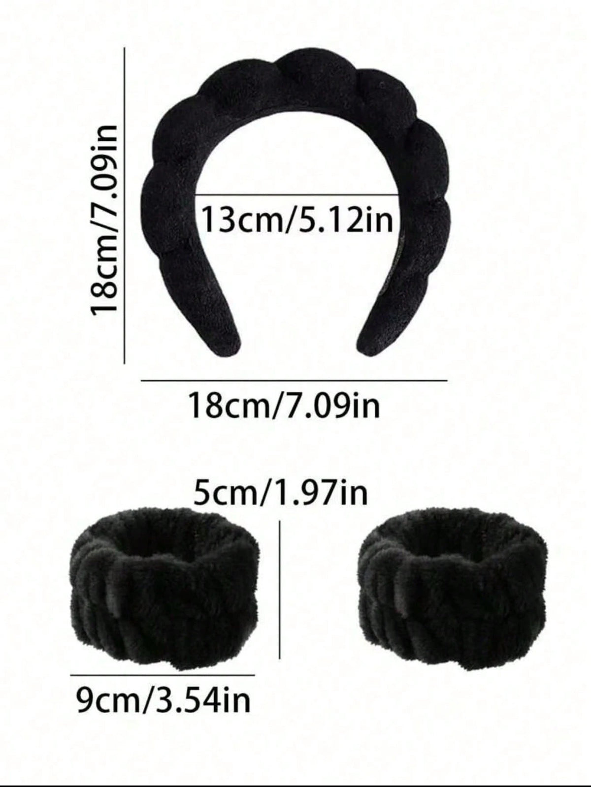 3pcs Solid Bath Headband & Bath Wrist Band Set Home Bathroom Decor Fall Decor Back To School Hair Accessories