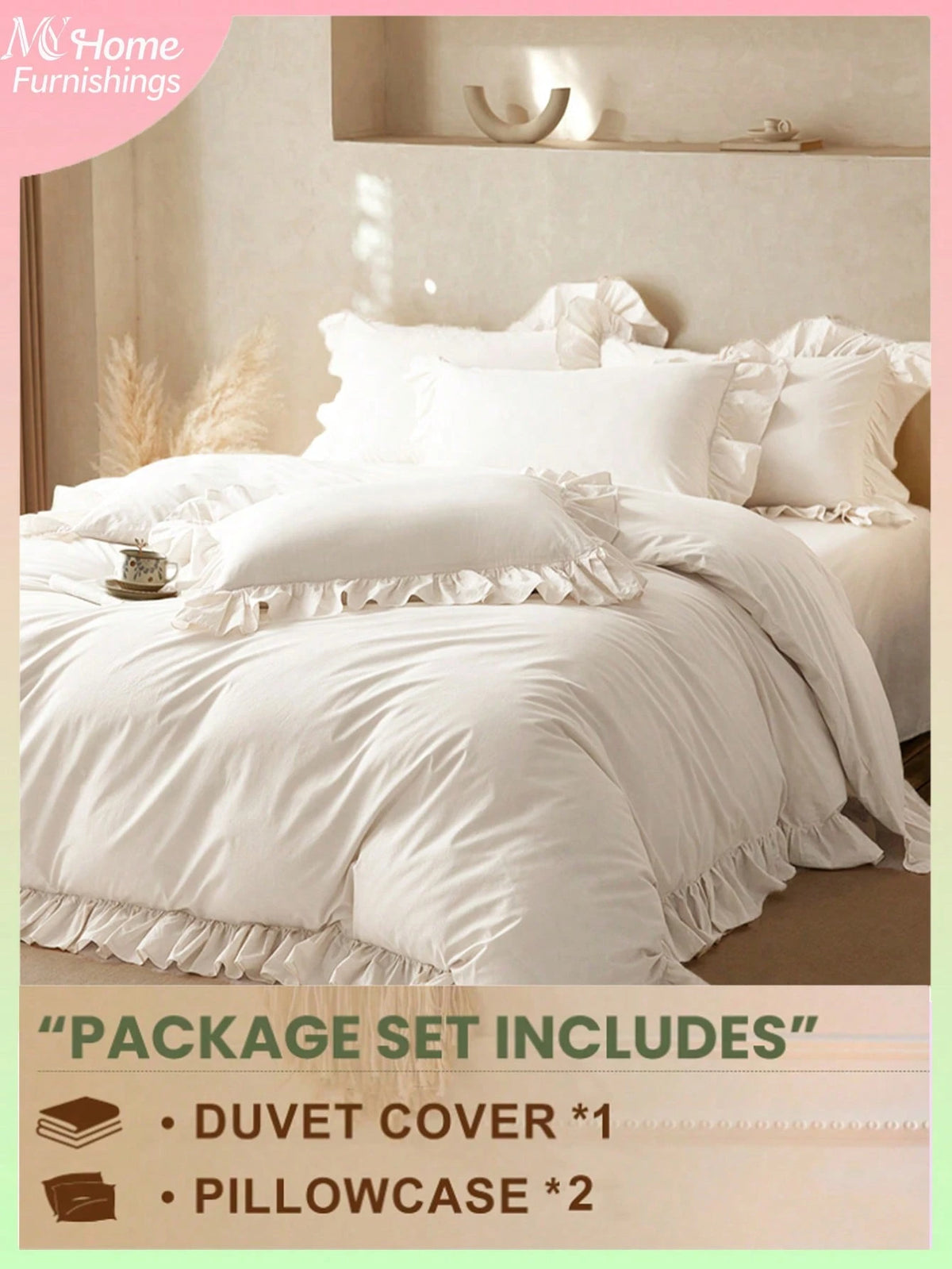 3pcs White Lace Bedding Set, 1 Duvet Cover And 2 Pillowcases, Dorm Bedding For Boys And Girls, Minimalist Fashion Home Decor, Soft And Comfortable Bedroom Bedding, Fashion Set, Machine Washable, No Fi