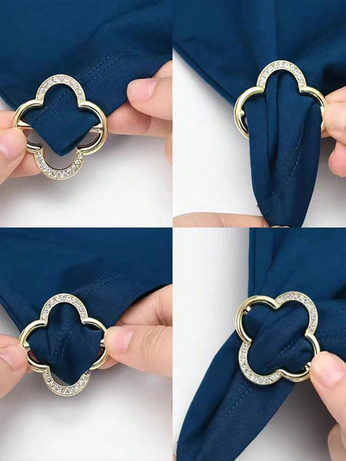 3pcs Women's Metal Shirt Collar Clips, Scarf Buckle, And Belt Buckle Fashion Accessories Set (2 Gold, 1 Silver) Fashionable Brooch