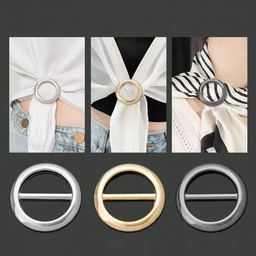 3pcs Women's Metal Shirt Collar Clips, Scarf Buckle, And Belt Buckle Fashion Accessories Set (2 Gold, 1 Silver) Fashionable Brooch