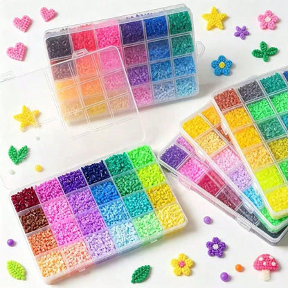 4 Boxes Of 2.6mm Fuse Bead Creative Handmade Set, 24 Color Perler Bead Puzzle Keychain DIY Pendant Making, Adults Dot Puzzle Handmade,Refill Beads Set