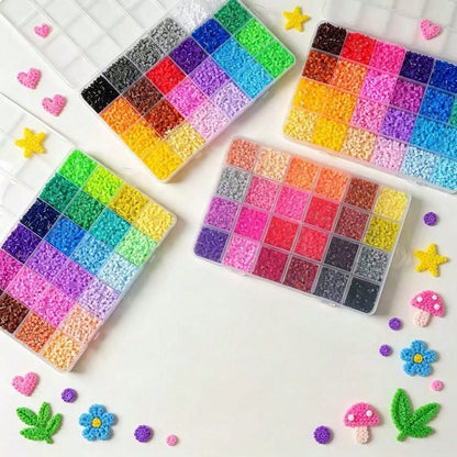 4 Boxes Of 2.6mm Fuse Bead Creative Handmade Set, 24 Color Perler Bead Puzzle Keychain DIY Pendant Making, Adults Dot Puzzle Handmade,Refill Beads Set