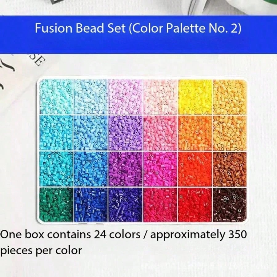 4 Boxes Of 2.6mm Fuse Bead Creative Handmade Set, 24 Color Perler Bead Puzzle Keychain DIY Pendant Making, Adults Dot Puzzle Handmade,Refill Beads Set